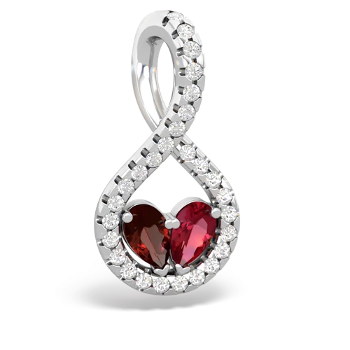 garnet-lab ruby pave twist pendant