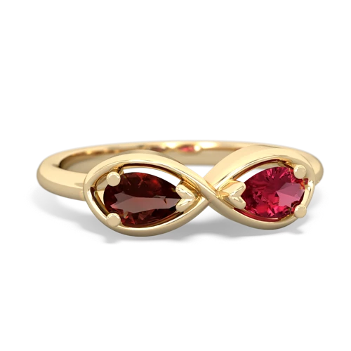 garnet-lab ruby infinity ring