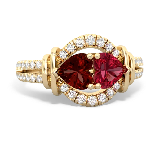 garnet-lab ruby pave keepsake ring