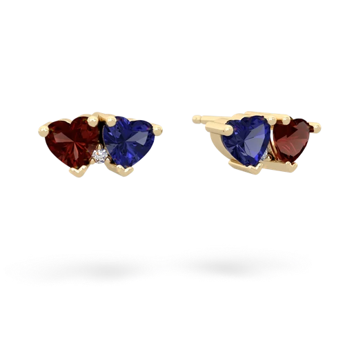 garnet-lab sapphire  earrings