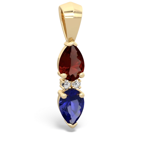 garnet-lab sapphire bowtie pendant