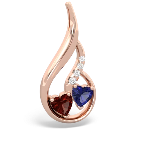 garnet-lab sapphire keepsake swirl pendant