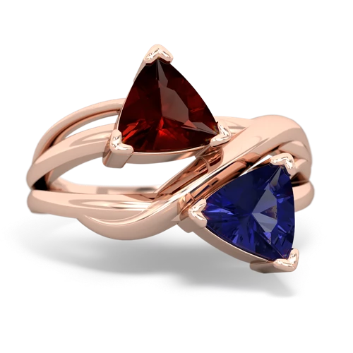 garnet-lab sapphire filligree ring