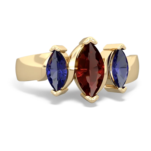 garnet-lab sapphire keepsake ring