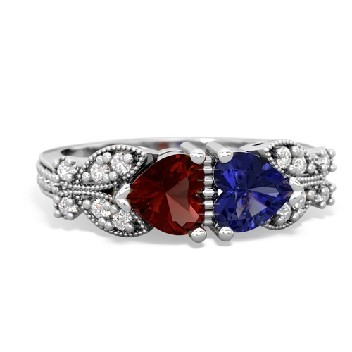 garnet-lab sapphire keepsake butterfly ring