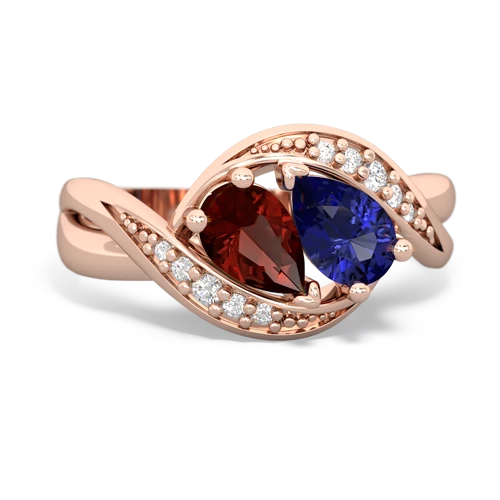 garnet-lab sapphire keepsake curls ring