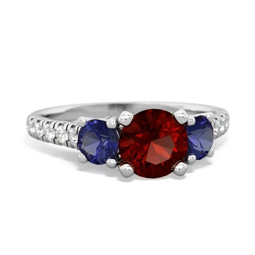 garnet-lab sapphire trellis pave ring