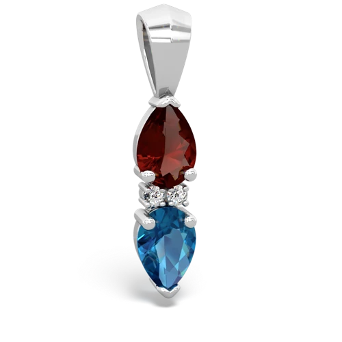 garnet-london topaz bowtie pendant