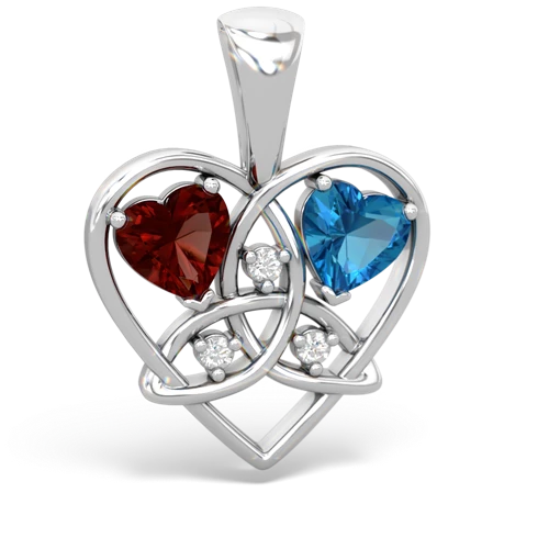 garnet-london topaz celtic heart pendant