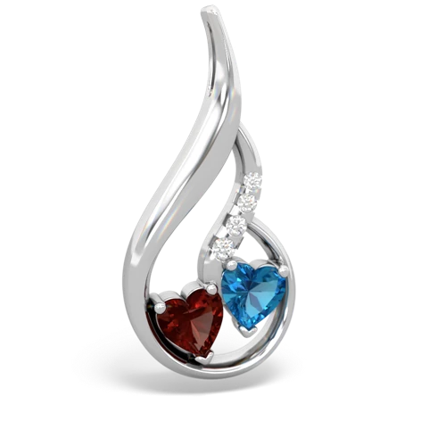 garnet-london topaz keepsake swirl pendant