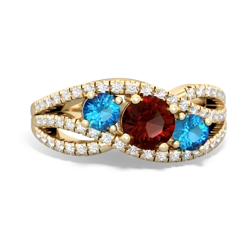 garnet-london topaz three stone pave ring