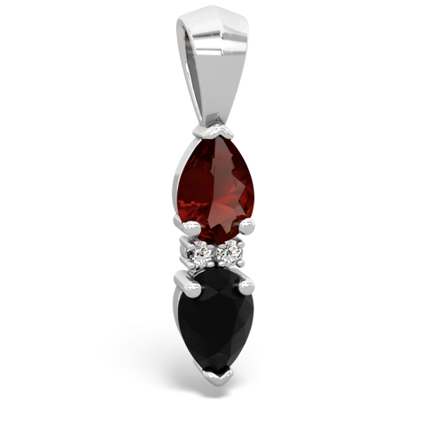 garnet-onyx bowtie pendant