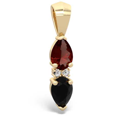 garnet-onyx bowtie pendant