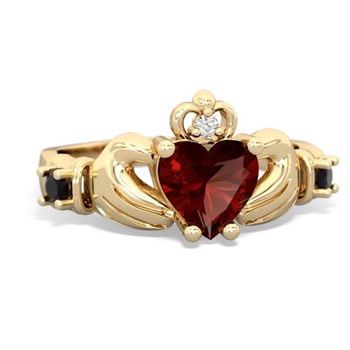 garnet-onyx claddagh ring