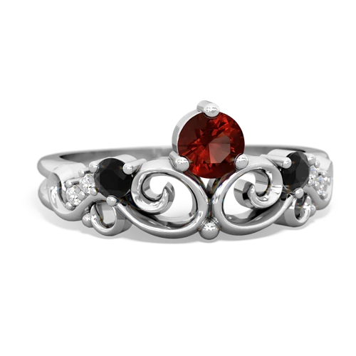 garnet-onyx crown keepsake ring