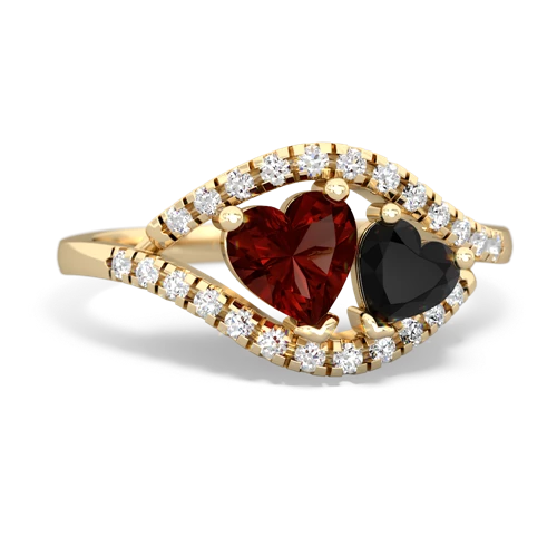 garnet-onyx mother child ring