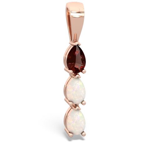 garnet-opal three stone pendant