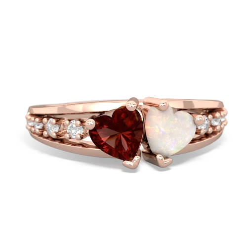 garnet-opal modern ring