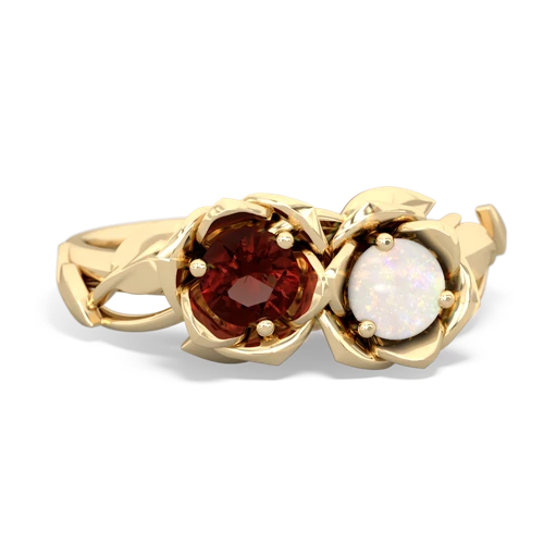 garnet-opal roses ring