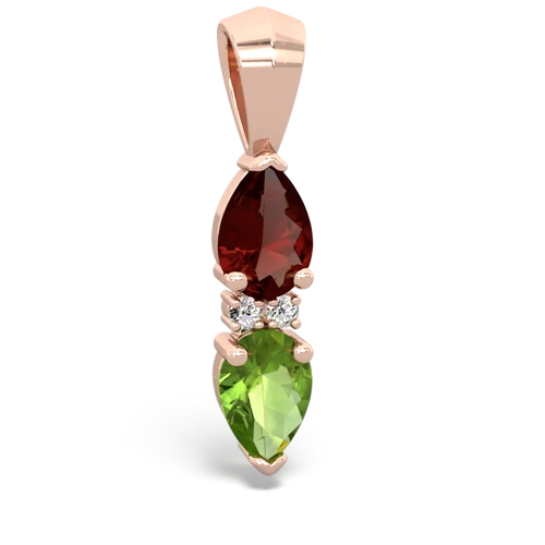 garnet-peridot bowtie pendant