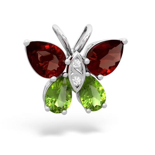 garnet-peridot butterfly pendant