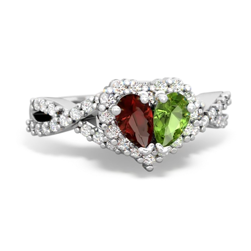 garnet-peridot engagement ring