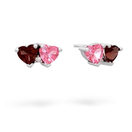 garnet-pink sapphire  earrings
