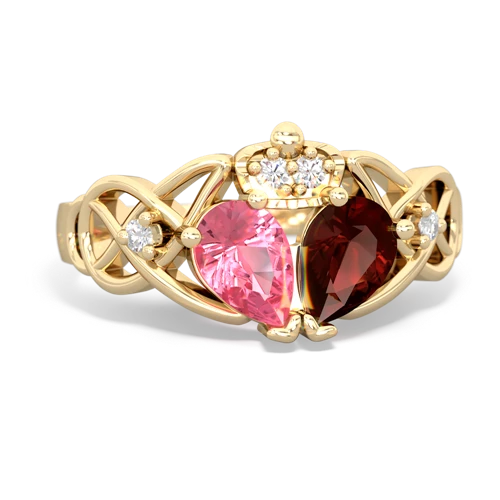 garnet-pink sapphire claddagh ring