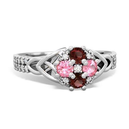 garnet-pink sapphire engagement ring