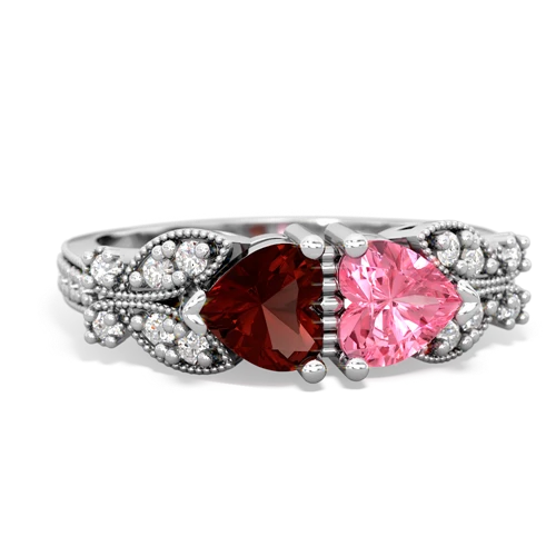 garnet-pink sapphire keepsake butterfly ring