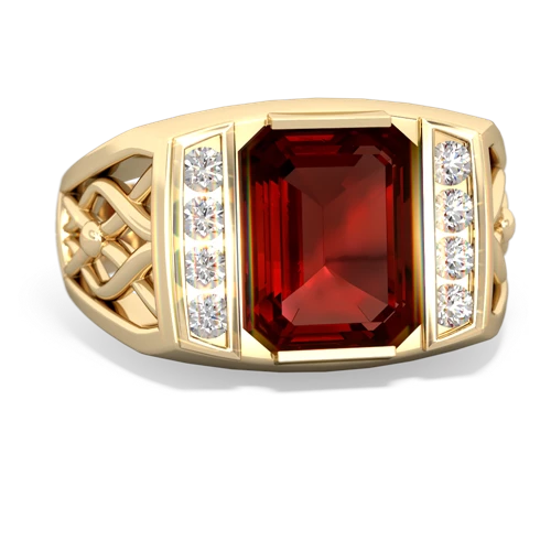 Mens 14K Black Gold 1.5 Ct Kite Princess Garnet Modern Wedding Ring  R39NP-14KBGG | Art Masters Jewelry