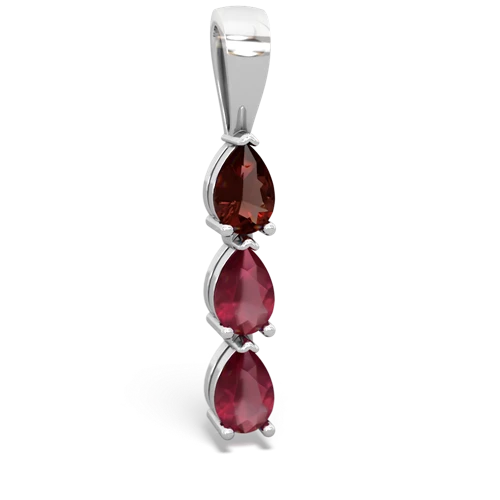 garnet-ruby three stone pendant