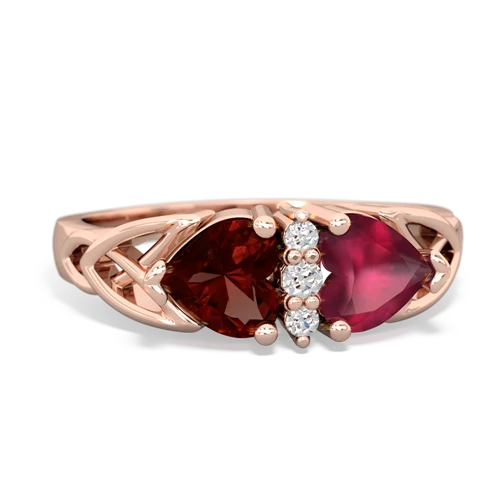 garnet-ruby celtic ring