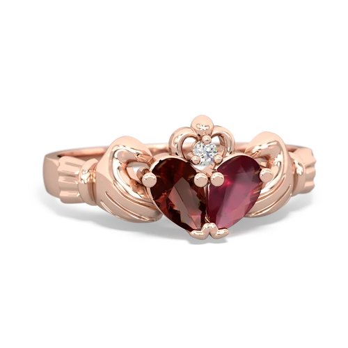 garnet-ruby claddagh ring