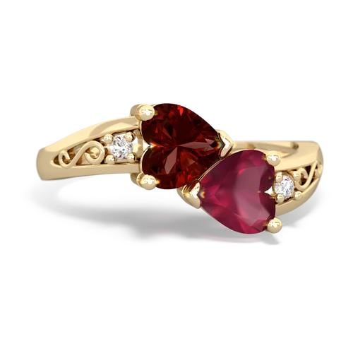 garnet-ruby filligree ring