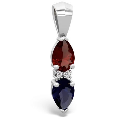 garnet-sapphire bowtie pendant