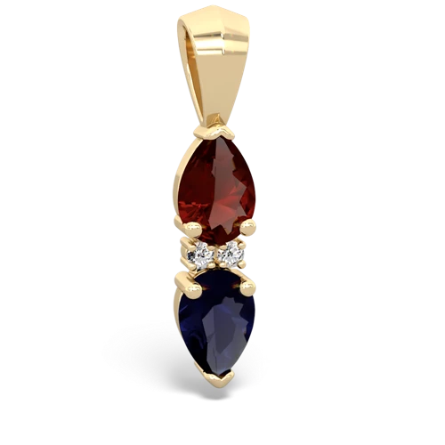 garnet-sapphire bowtie pendant