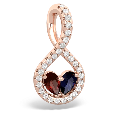 garnet-sapphire pave twist pendant