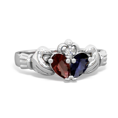 garnet-sapphire claddagh ring