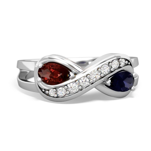 garnet-sapphire diamond infinity ring