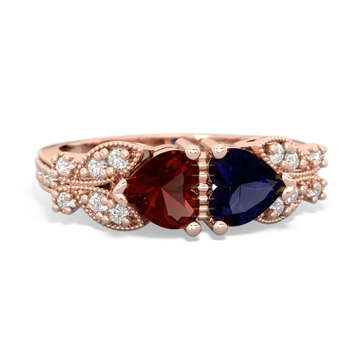 garnet-sapphire keepsake butterfly ring