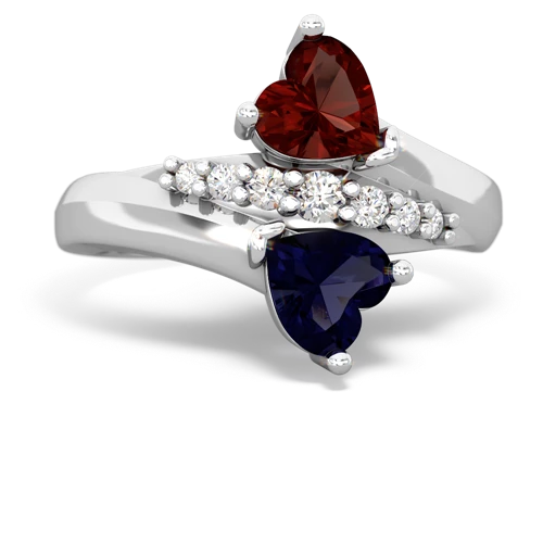 garnet-sapphire modern ring