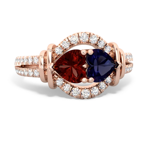 garnet-sapphire pave keepsake ring