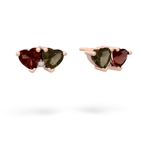 garnet-smoky quartz  earrings