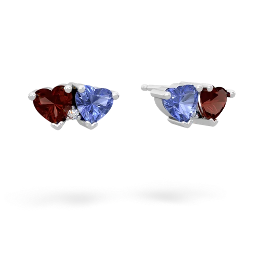 garnet-tanzanite  earrings