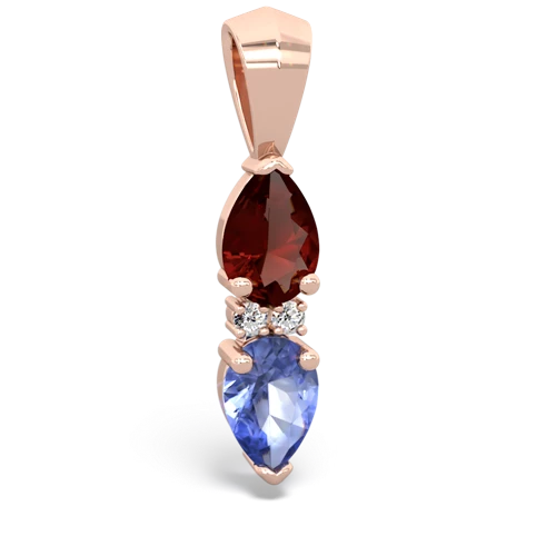 garnet-tanzanite bowtie pendant