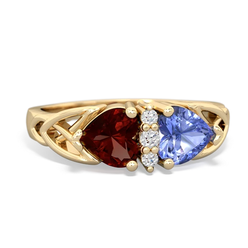 garnet-tanzanite celtic ring