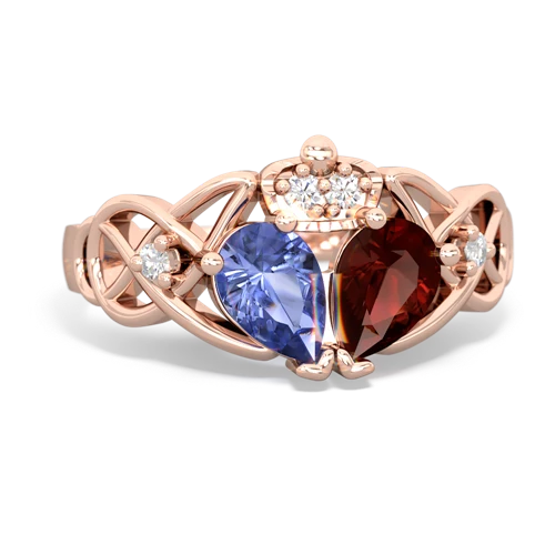 garnet-tanzanite claddagh ring