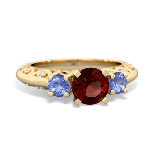 garnet-tanzanite engagement ring