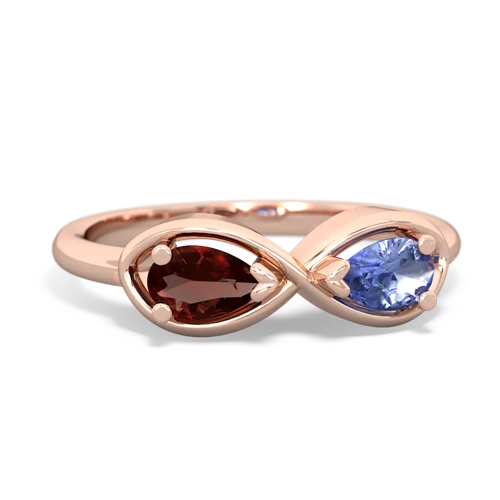 garnet-tanzanite infinity ring